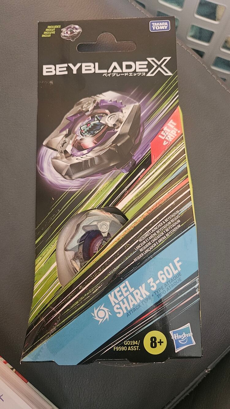 Beyblade X Keel Shark 3-60LF Booster Pack Set Attack Type Right-Spinning Top NIB